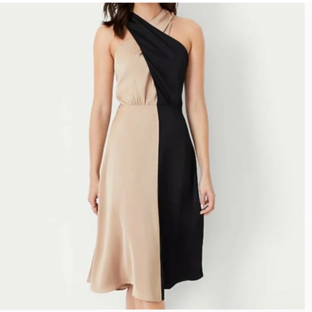 Ann Taylor Black and Tan Dress Halter